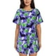 thumbnail image 1 of Balery Cute Halloween Conjunto de Pijama para Mujer con Estampado, Dos Piezas de Manga Corta y Shorts, Ropa de Dormir Suave con Cuello Redondo y Bolsillos-X-Large, 1 of 6