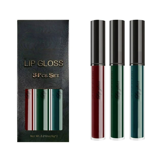 TechWave Velours Non Collant 3 Ensembles de Brillant à Lèvres Liquide Couleur Rouge à Lèvres Brillant Bleu Vert Rouge à Lèvres Brillant 6ml Repulpeur de Brillant à Lèvres Abricot Rouge à Lèvres Rose Crayon à Lèvres Gomme à Lèvres Teinte à Lèvres Pelable