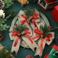 thumbnail image 3 of Dalrosia Christmas Bows Buffalo Plaid Bow Checkered Ribbon Bow with Pine Cone Christmas Tree Decoration Bows for Christmas Parties Christmas Trees Indoor Crafts, 3 of 6