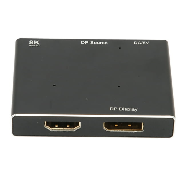 Divisor de interfaz multimedia DisplayPort HD compatible con 8K MST SST Distribuidor DP direccional de 1 entrada y 2 salidas para cine en casa