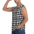 thumbnail image 3 of Bingfone Anchor Black Tartan Plaid Pattern Men's Tank Tops Workout Sleeveless Tee Shirts Running Beach Tanks for Men-3X-Large, 3 of 8