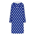 thumbnail image 3 of Miluxas Polka Dots Printed Long Sleeve Hoodie for Woman Zip up Hoodies Knee Length Sweatshirt Jackets Casual Loose Hoode Coat Blue XL(XL), 3 of 5