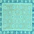 thumbnail image 1 of Ahgly Company Indoor Square Oriental Light Blue Traditional Area Rugs, 5' Square, 1 of 4