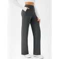 thumbnail image 2 of Pantalones de yoga DLOODA para mujer, pernera ancha y cintura alta, color gris, 2 of 6