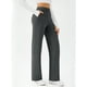 thumbnail image 2 of Pantalones de yoga DLOODA para mujer, pernera ancha y cintura alta, color gris, 2 of 6