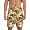 thumbnail image 3 of Lsque Cute Squirrel with Green Leaves Mens Sleep Pajama Shorts,Short Pajama Pants, Cotton Ultra-Soft Knit-Small, 3 of 9