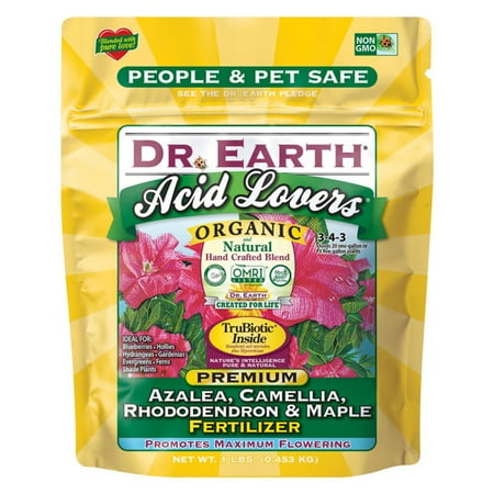 - Dr. Earth Organic & Natural MINI's Acid Lovers Azalea, Camellia, Rhododendron & Maple Fertilizer, 1 lb