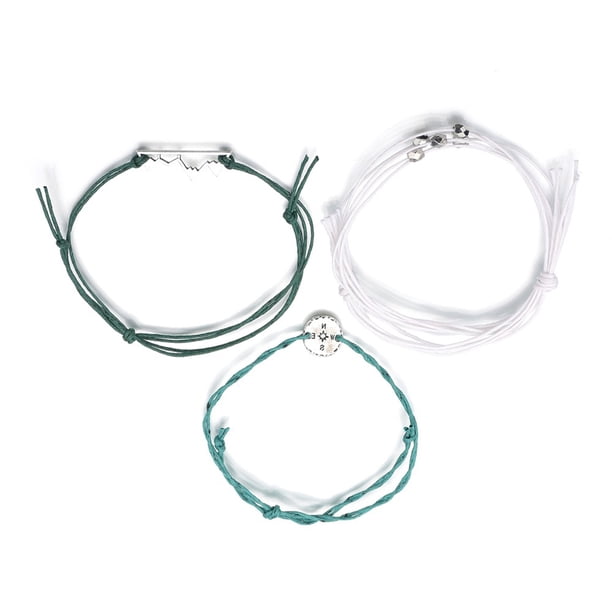 Guardurnaity 3 Pieces Waxed Mountain Bracelet Simple Rustproof Alloy Accessories DIY Exquisite Bangle Jewelry Craft Climbers Chains Type1 NO1