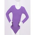 thumbnail image 2 of TiaoBug Girls Long Sleeve Ballet Dance Leotard One Piece Gymnastics Jumpsuit Unitard 3-12 Lavender 3, 2 of 4