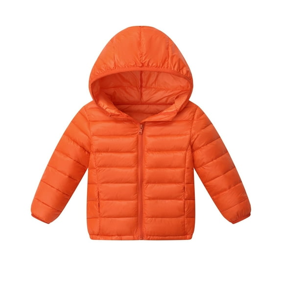 Kids Winter Coat,Kids Puffer Coat with Pocket Zip up Hooded Coat Windproof Warm Thick Fleece Parka Boys Jackets Size 4-5 Years