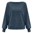 thumbnail image 4 of CHGBMOK Women's Long Sleeve Knit Sweaters Crew Neck Tunic Tops Fall Casual Pullover Balloon Sleeve Blouses, 4 of 8