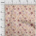 thumbnail image 2 of oneOone Polyester Spandex Dark Beige Fabric Beach Seashell Fabric For Sewing Printed Craft Fabric By The Yard 56 Inch Wide, 2 of 4