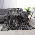 thumbnail image 2 of Luxury Faux Fur Throw Blanket - Soft Warm and Fluffy - Plush Throw Blankets for Couch Bed -  Black Throw (50" *60"), 2 of 8