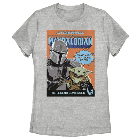 Women's Star Wars: The Mandalorian The Legend Continues Graphic Tee Athletic Heather 2X Large