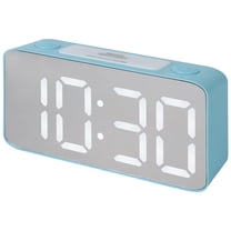 Unique Bargains Adjustable Brightness Digital Alarm Clock Blue 6.5"L x 1.77"W x 3.14"H