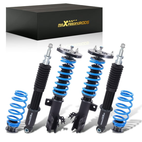 MaXpeedingrods Coilover for Toyota Camry Hybrid/L/LE/XLE 2018-2022, 24 Levels Damper Adjustable Coilovers Suspension Kit Strut, Height Adjustable Shock Absorber Struts, T6 Upgraded Lowering Kits Blue