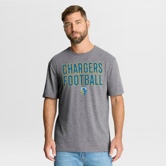 Men's Fanatics Heather Gray Los Angeles Chargers First Down Tribute Tri-Blend T-Shirt
