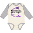 thumbnail image 3 of Inktastic Fibromyalgia Awareness butterfly ribbon Boys or Girls Long Sleeve Baby Bodysuit, 3 of 5