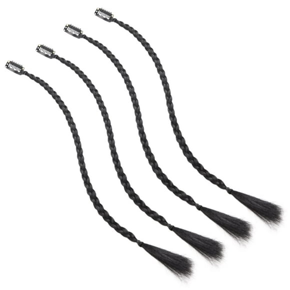 ZOUSSIQI 4pcs Extensions Braids Curtain Front for in Braided Clip in Hair Extensions Long Braided Hair Piece Side Braid Long Clip Women Bang Hair Synthetic CA919-49810