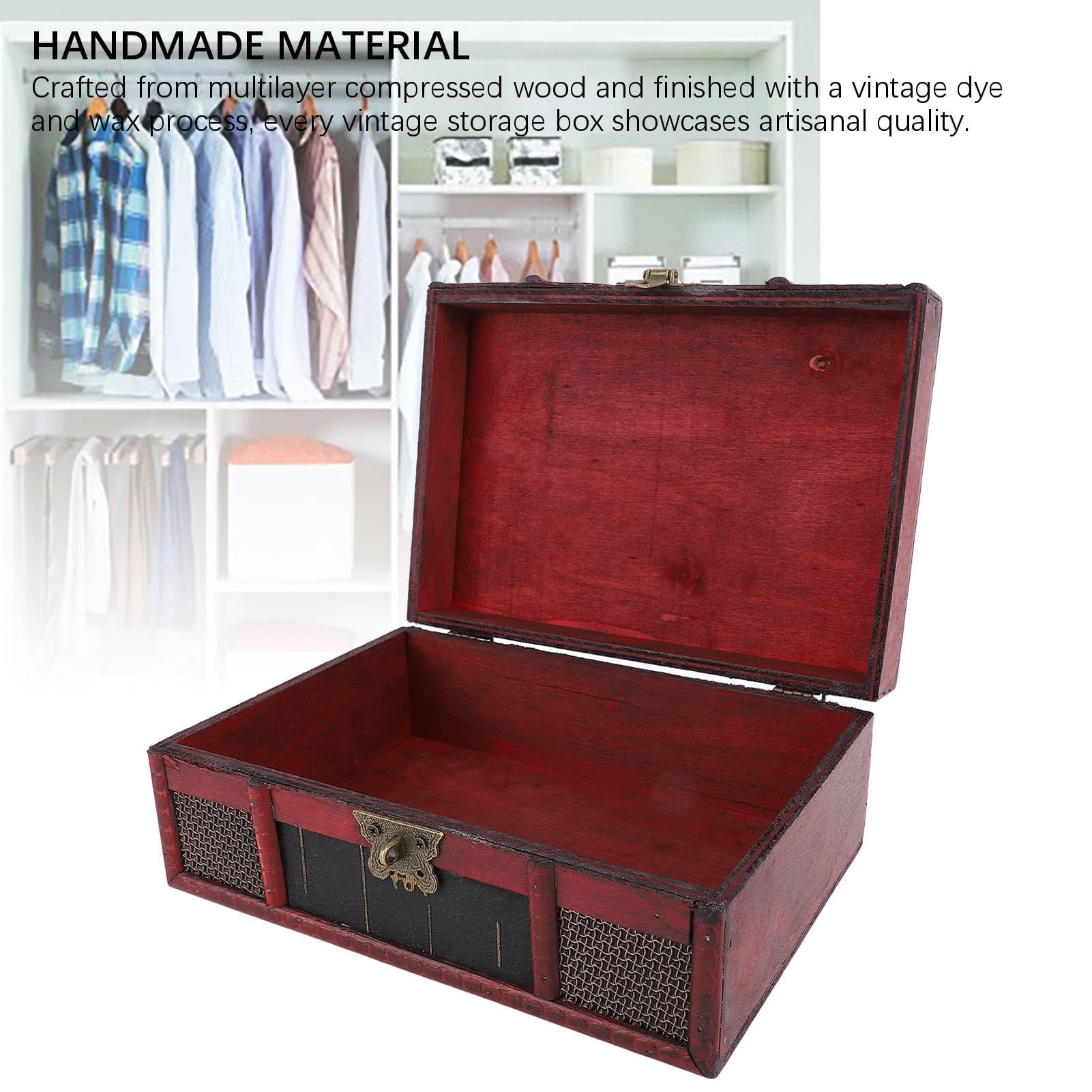 BIMZUC Vintage Treasure Chest – Elegant Multi‑Functional Storage Box for Jewelry, Cosmetics, Books & Photography Props
