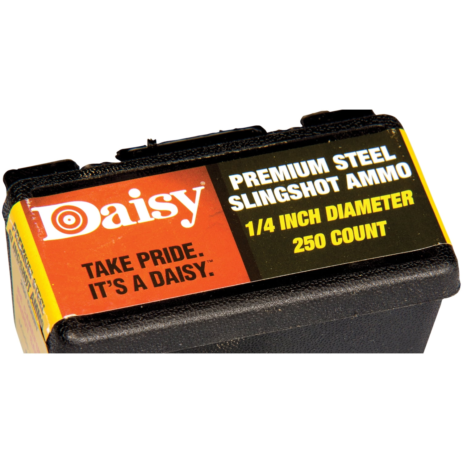 Daisy 1/4 in Steel Sling Shot Ammo 250 Count Resealable Box with belt clip