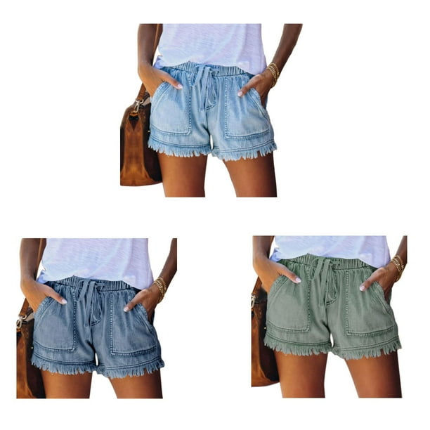 Denim shorts beach cheap