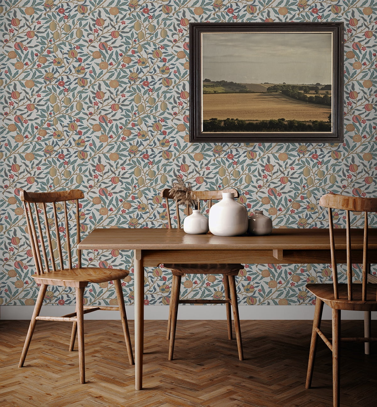 NextWall  Pomegranate Peel and Stick Wallpaper 20.9 in. W x 18 ft. L - Moonstone Blue & Light Ochre