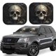 thumbnail image 1 of Balery Gold Pattern Skull Parasol para parabrisas de coche de 2 piezas | Parasol plegable para parabrisas delantero de coche para la mayoría de sedanes-Large, 1 of 6