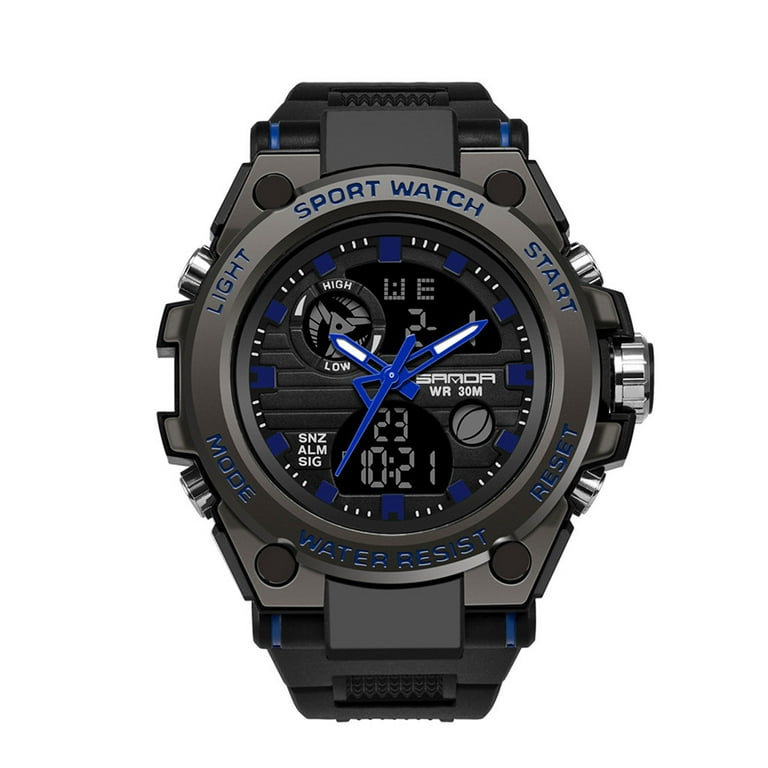 Ausyst Men's Watch Men Sport Watch Dual Display Analog Digital LED