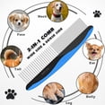 thumbnail image 4 of 3PCS pet grooming kit for dogs and cats, professional deshedding brush and dematting tool, double sided undercoat rake, flea comb for tangles knots mats removal, ergonomic handle, blue, 4 of 5