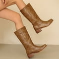 thumbnail image 4 of Women's Knee High Square Toe Block Heel Long Wide Riding Pull On Boots, 4 of 9