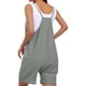 thumbnail image 3 of Puntoco Pantalones cortos deportivos para mujer, monos holgados de color liso con doble bolsillo y sin mangas, monos de pierna ancha, 3 of 4
