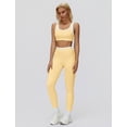 thumbnail image 4 of IBTOM CASTLE Womens Two Piece Workout Sets Double Layer Sports Bra Matching Tummy Control High Wait Leggings Active Gym Outfit Yellow, 4 of 7