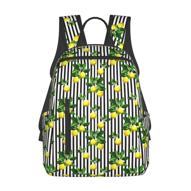 Easygdp Lemons on Striped para Easygdp Yak - Mochila Casual Ligera y Resistente para Viaje y Senderismo para Hombres y Mujeres