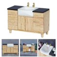 thumbnail image 2 of JZROCKER Dollhouses Miniature Bathroom Vanity 1/12 Scale Bathroom Sink Cabinet Hand Washing Basin for Dollhouses Collector, 2 of 7