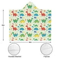 thumbnail image 3 of Wearable Blanket,LightGreen Cartoon Dinosaurs Colorful Elements Pattern Hooded Wearable Flannel Blanket for Adults & Teens,Winter Poncho Shawl Wrap Cape Cozy Anti-Pill,50"x60", 3 of 5