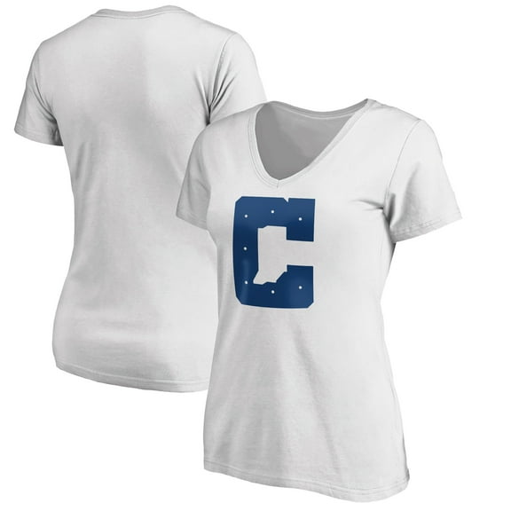 Women's White Indianapolis Colts Secondary Logo V-Neck T-Shirt