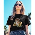 thumbnail image 3 of Watercolor Sunflower Womens Tshirt Graphic Tees Cotton Crew Neck T-Shirts, Casual Short Sleeve Shirts for Women Teen Girl Love Cup, 3 of 3