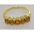 thumbnail image 6 of LBG British Made 18k Yellow Gold Natural Citrine Womens Eternity Ring - 33 size options - Size 7.25, 6 of 8