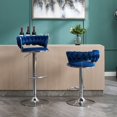 thumbnail image 5 of Tcbosik Modern Swivel Bar Stools Set of 2, 23.6"-32" Height Adjustable Velvet Fabric Bar Chair with Metal Legs for Kitchen Island, Home Pub, Easy Assembly, Blue, 5 of 9
