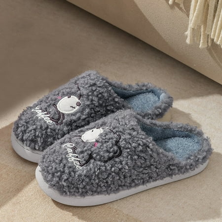 

Cathalem Mens Sock Slippers Couple Men s Winter Indoor Home Plus Velvet Warm Thick Bottom Non Slip Cotton Slippers Shoes Coffee 8.5