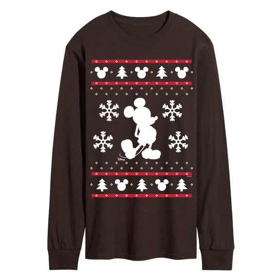 Disney - White Christmas Mickey - Men's Long Sleeve Graphic T-Shirt