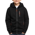 thumbnail image 5 of Boys Fleece Hoodie Full Zip Hooded Sweatshirts Teen Girls Slim Fit Jacket Long Sleeve Warm Outerwear with Zipper Pockets Coat, 5 of 6