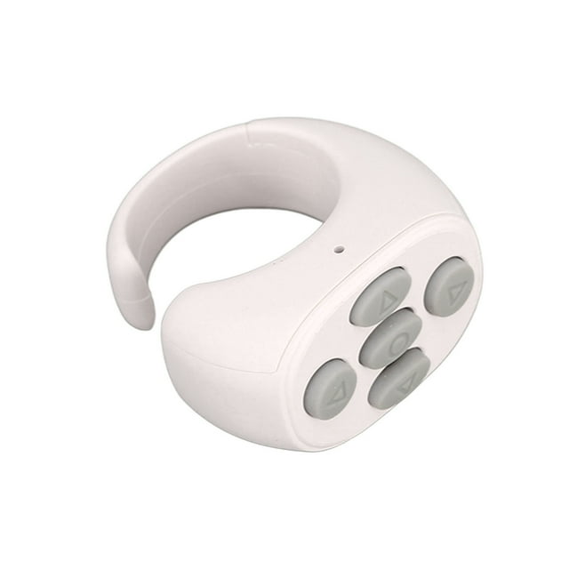 Remote Control Page Turner, Wireless Practical Smart Ring Controller Lightweight High Sensitivity Rechargeable For Electronic Book For Tik Tok White