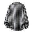 thumbnail image 3 of JSheng Shirts for Men Fashionable Plaid Casual Button Long Sleeve Turndown Collar Blouse Shirt Black L, 3 of 4
