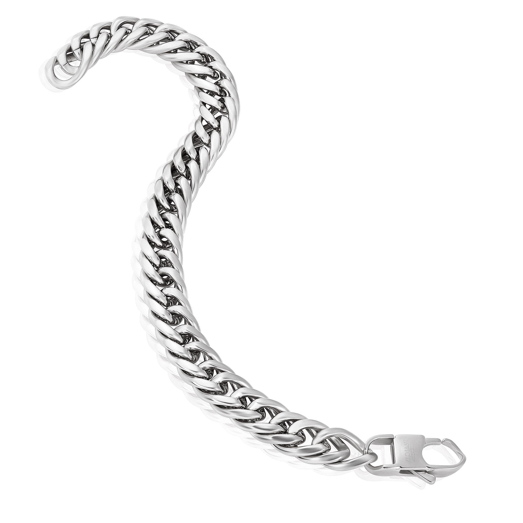 Invicta Jewelry Men's Double Curb Chain Stainless Steel Bracelet (11.5mm) - 8.75"