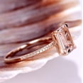 thumbnail image 2 of Morganite Engagement Ring Rose Gold Plated 925 Silver Ring Gift For Love, 2 of 5