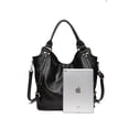 thumbnail image 2 of Bolso de mano ITSCOSY de piel sintética a la moda con hombros holgados, negro, 2 of 7