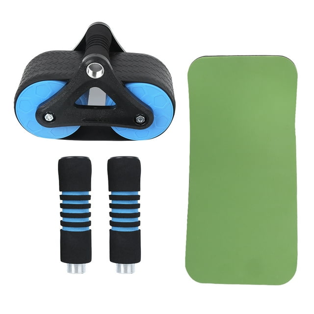 Rodillo con ruedas Springback, ejercitador abdominal doméstico, entrenamiento de realce, equipo de Fitness silencioso, azul