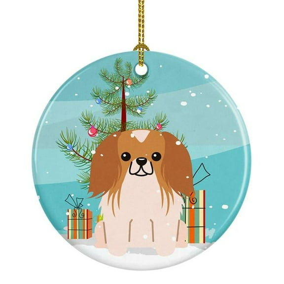 Carolines Treasures BB4228CO1 Merry Christmas Tree Pekingnese Red White Ceramic Ornament